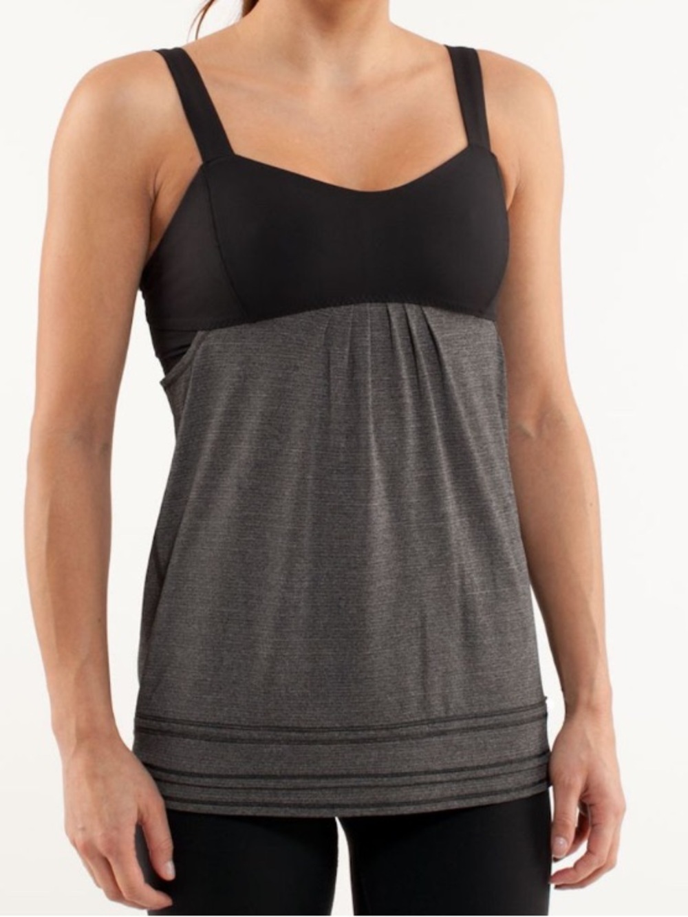 Run: Back On Track Tank Heathered Black / Black Size 4 Yoga Gym Run Top